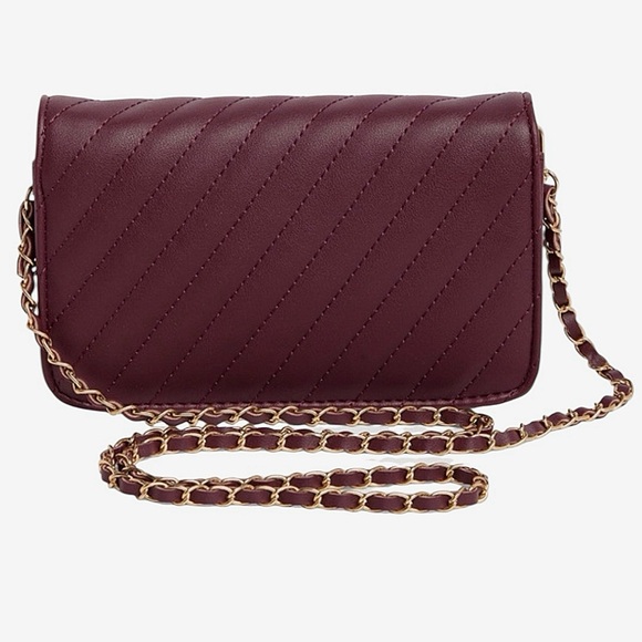 Badgley Mischka Nwt Wine Color Crossbody Bag Purse - Picture 4 of 6